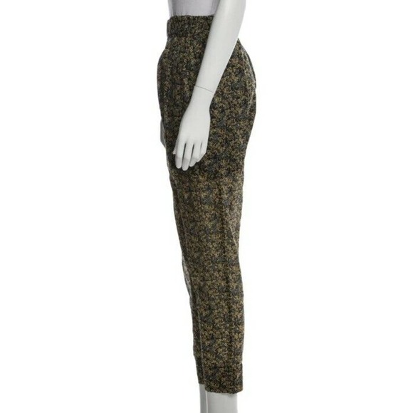 Masscob Womens Floral Print Tapered Crop Pants Elastic Waist FR34 US Sz 2 (B - Picture 2 of 6